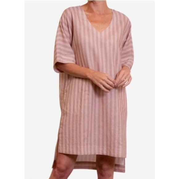 NEW LatteLove Linen Dress Women's Size Medium Relaxed Nautical Beach Vacation - Picture 13 of 13